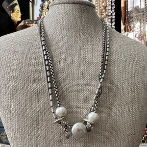 Beth Orduna Handcrafted Designer Signed Sterling Silver Pearl 16" Necklace